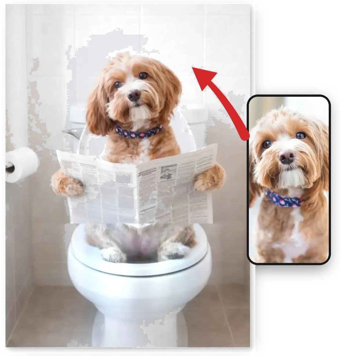Pet on the Toilet - personaliseret plakat