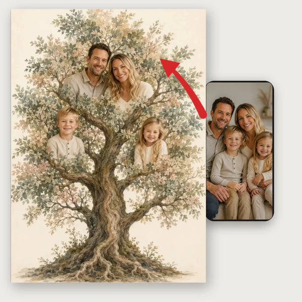 Vores stamtræ – personlig plakat af Pictumi Studio
