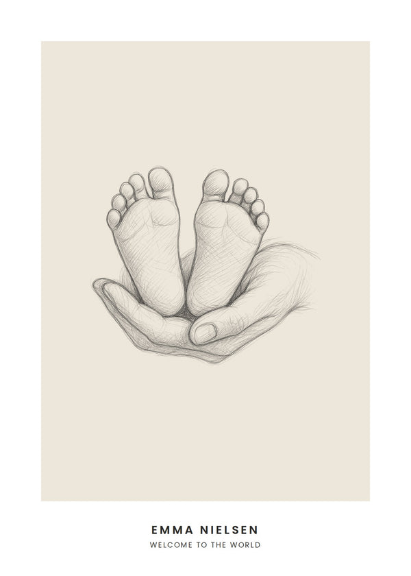 Baby Feet – Personlig navneplakat af Pictumi Studio