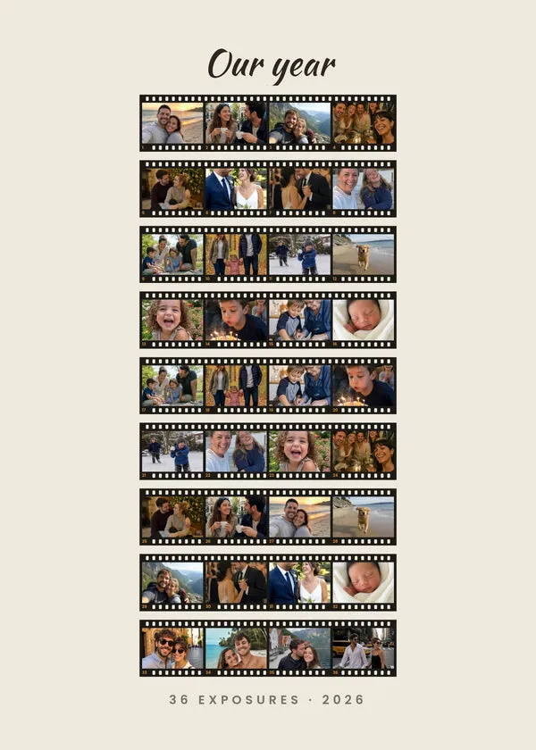 Film Roll – Personlig fotoplakat som kontaktark af Pictumi Studio
