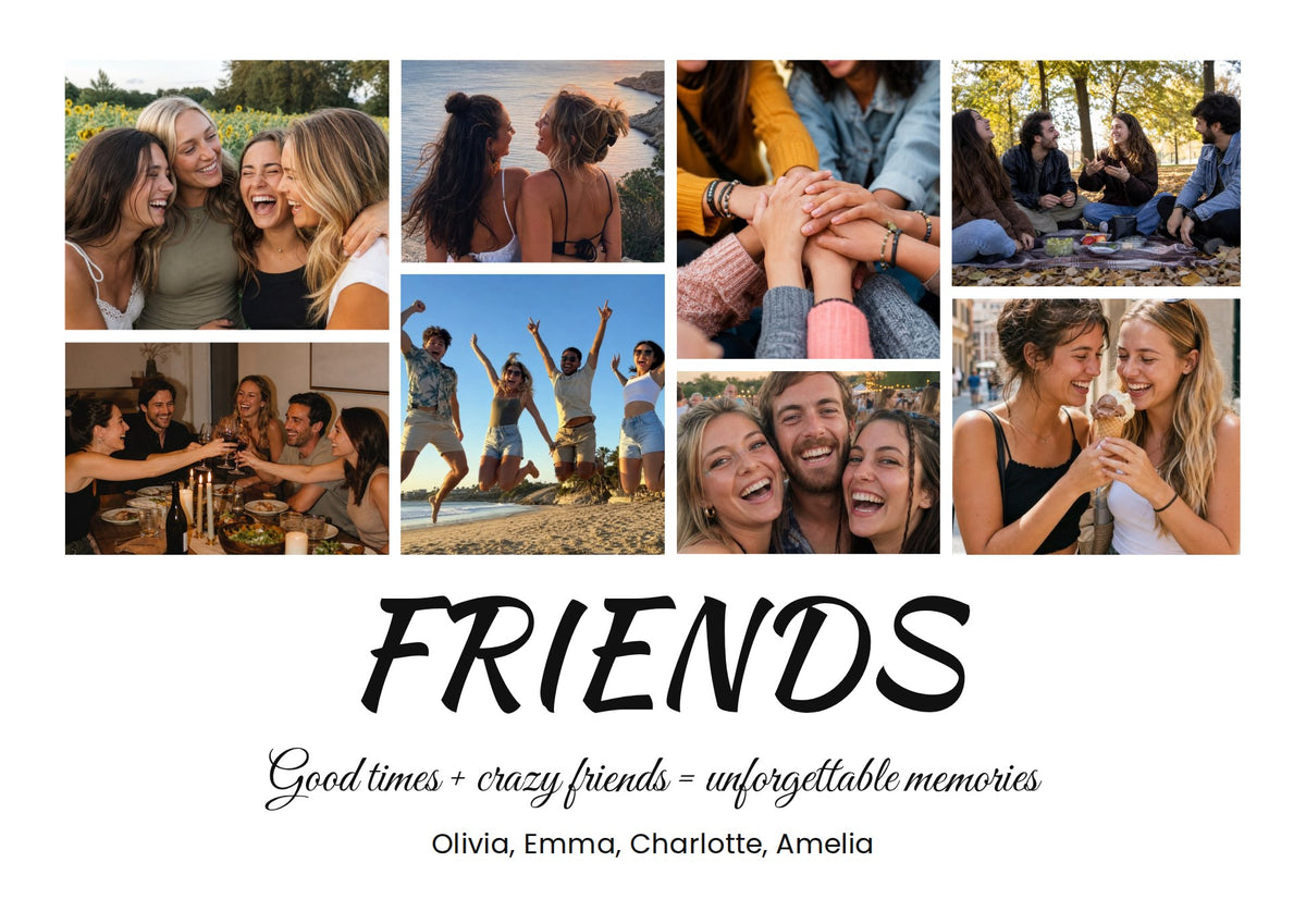 Friends personalised poster - white
