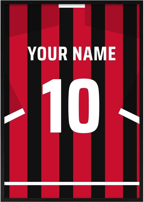 AC Milan – personlig fodboldtrøje-plakat af Pictumi Studio