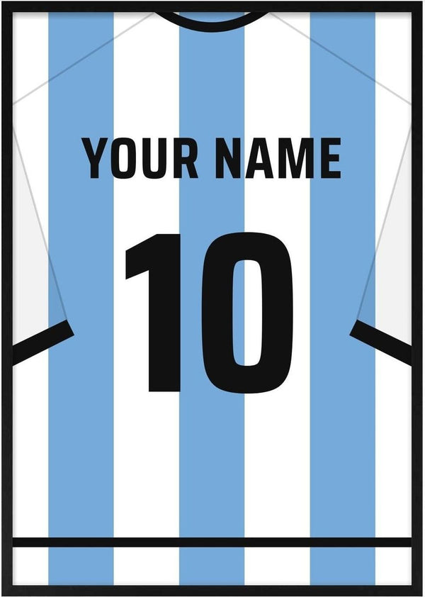 Argentina – personlig fodboldtrøje-plakat af Pictumi Studio