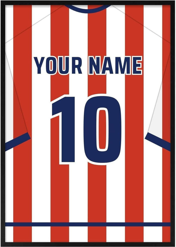 Atlético Madrid – personlig fodboldtrøje-plakat af Pictumi Studio