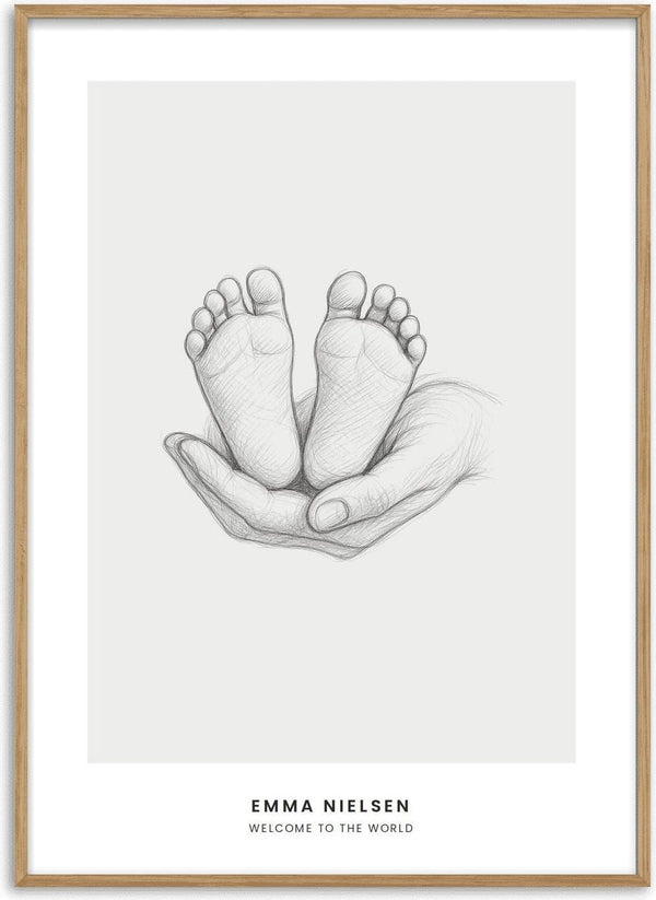 Baby Feet – Personlig navneplakat af Pictumi Studio