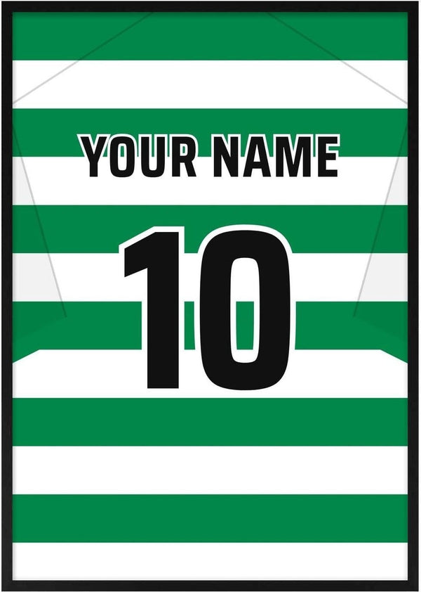 Celtic – personlig fodboldtrøje-plakat af Pictumi Studio
