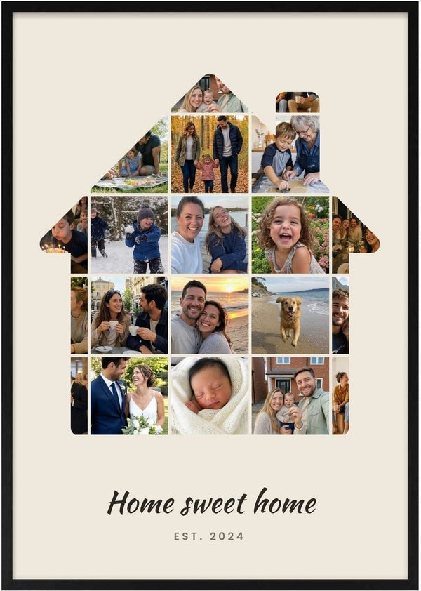 House Photo Collage – Personlig plakat til det nye hjem af Pictumi Studio
