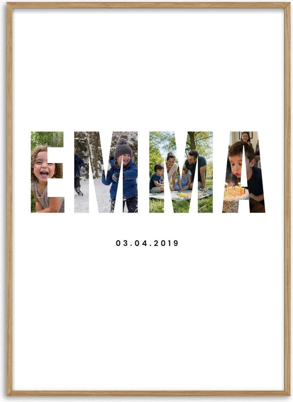 Name Collage – Personlig plakat med fotobogstaver af Pictumi Studio