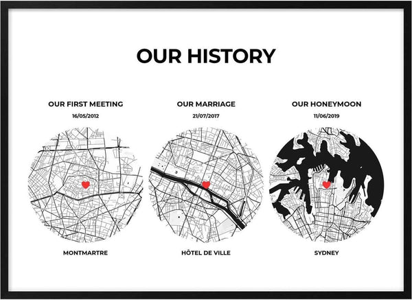 Vores historie - Personlig plakat af Pictumi Studio