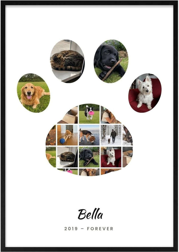 Paw Photo Collage – Personlig hunde- og kæledyrsplakat af Pictumi Studio