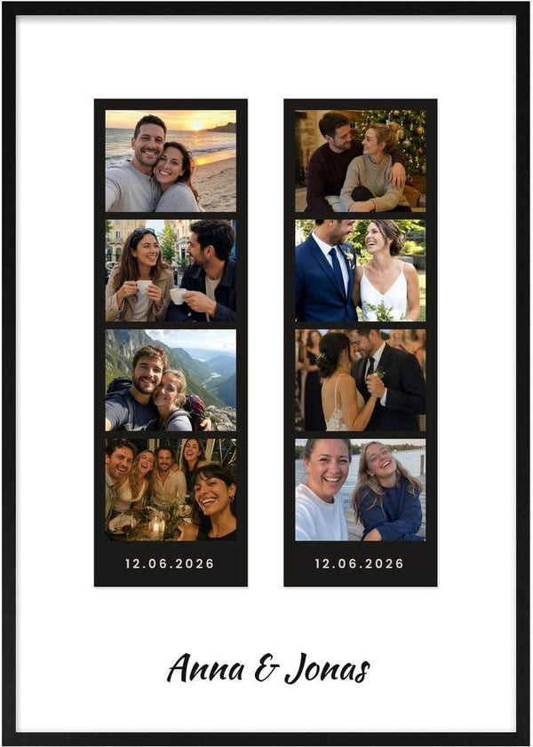 Photo Booth – Personlig plakat med fotostrimler af Pictumi Studio