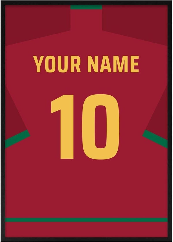 Portugal – personlig fodboldtrøje-plakat af Pictumi Studio